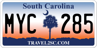 SC license plate MYC285