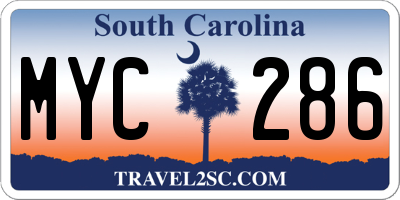 SC license plate MYC286
