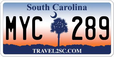 SC license plate MYC289