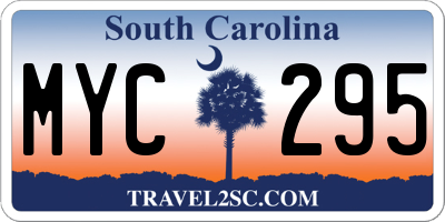 SC license plate MYC295