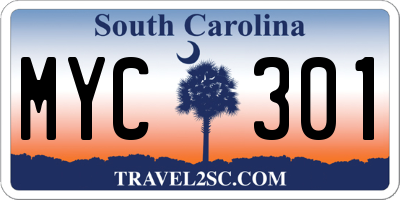 SC license plate MYC301