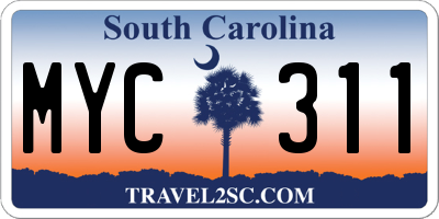 SC license plate MYC311