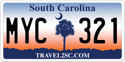 SC license plate MYC321