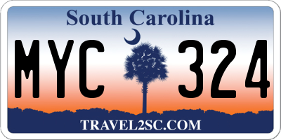 SC license plate MYC324