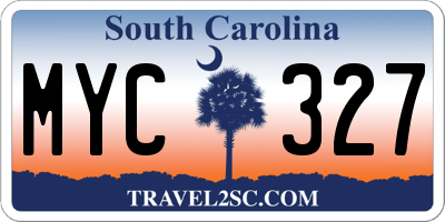SC license plate MYC327