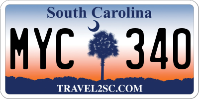 SC license plate MYC340