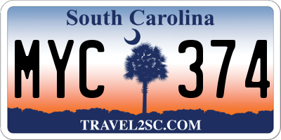 SC license plate MYC374