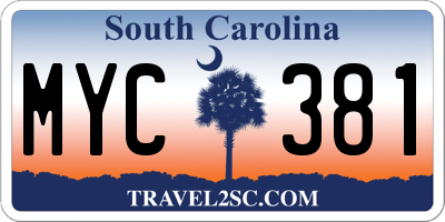 SC license plate MYC381