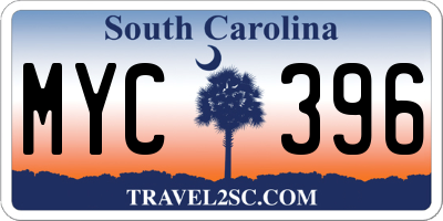 SC license plate MYC396