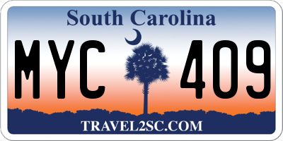 SC license plate MYC409