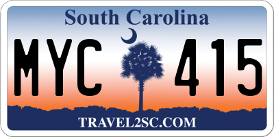 SC license plate MYC415