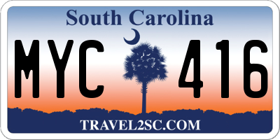 SC license plate MYC416