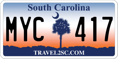 SC license plate MYC417