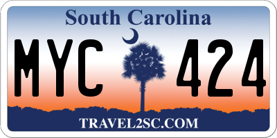 SC license plate MYC424