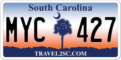 SC license plate MYC427