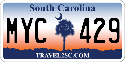 SC license plate MYC429