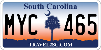 SC license plate MYC465