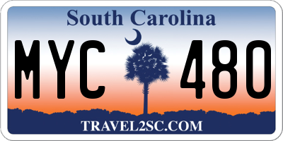 SC license plate MYC480