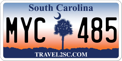 SC license plate MYC485