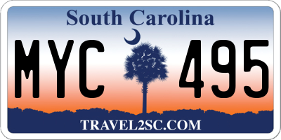 SC license plate MYC495