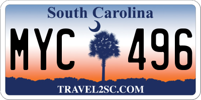 SC license plate MYC496
