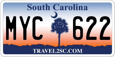 SC license plate MYC622