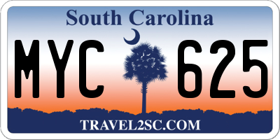 SC license plate MYC625