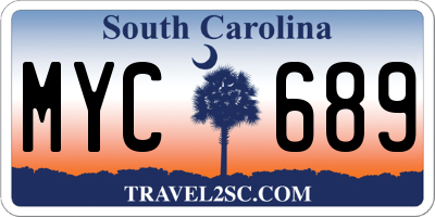 SC license plate MYC689