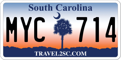 SC license plate MYC714