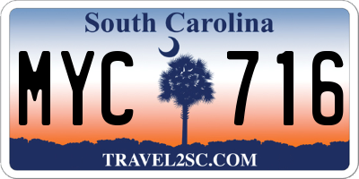 SC license plate MYC716