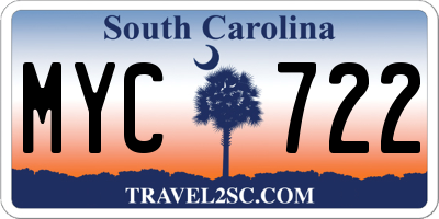 SC license plate MYC722