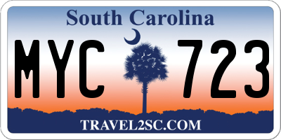 SC license plate MYC723