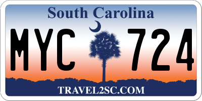 SC license plate MYC724