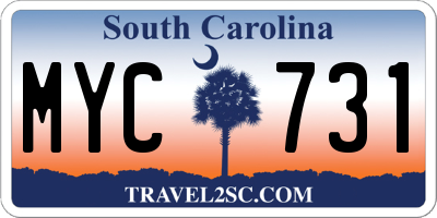 SC license plate MYC731