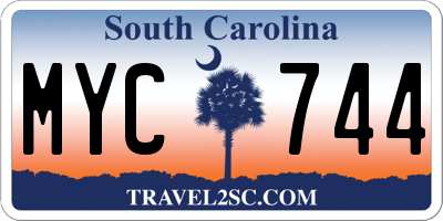 SC license plate MYC744