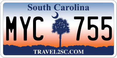 SC license plate MYC755