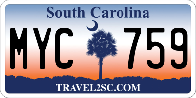 SC license plate MYC759