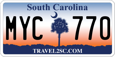 SC license plate MYC770