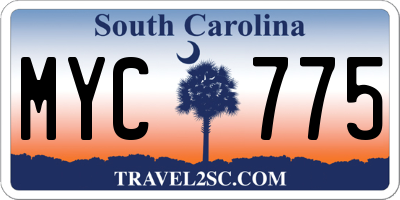SC license plate MYC775