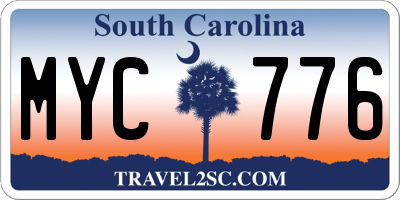SC license plate MYC776