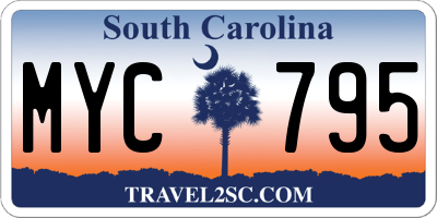 SC license plate MYC795