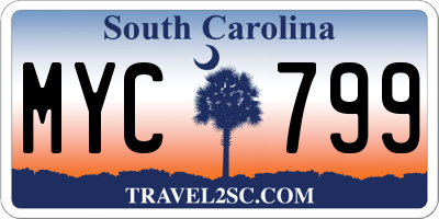 SC license plate MYC799