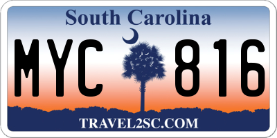 SC license plate MYC816