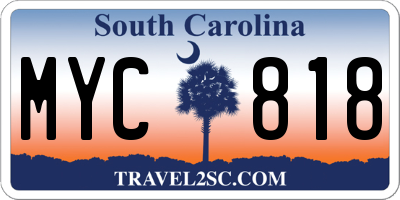 SC license plate MYC818