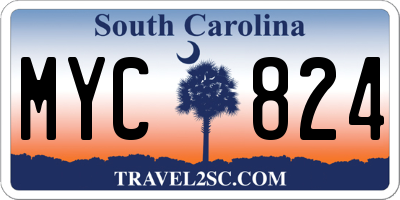 SC license plate MYC824