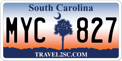SC license plate MYC827