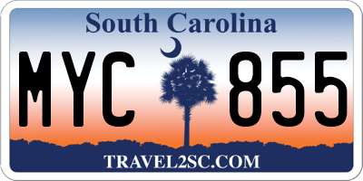 SC license plate MYC855