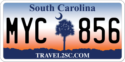 SC license plate MYC856