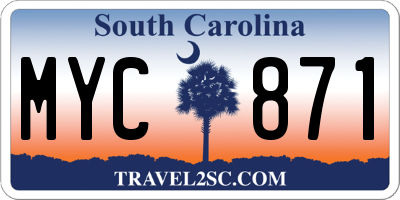 SC license plate MYC871