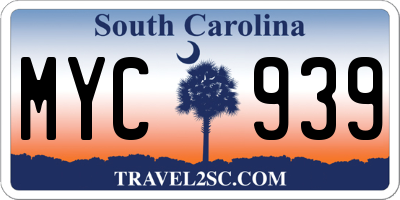 SC license plate MYC939